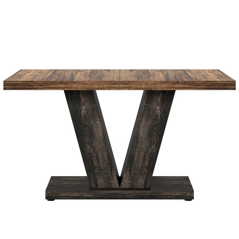 47" Farmhouse Dining Table for 4-6 - White Kitchen & Dinner Table