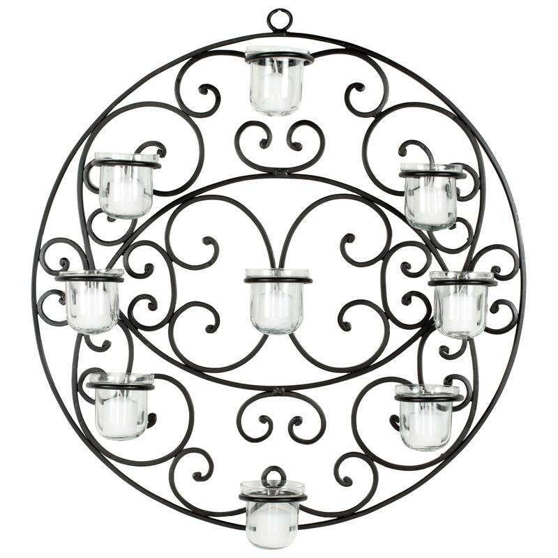 SAFAVIEH Begie Circ Candle Holder Wall Sconce - 23.6" x 3.9" x 23.6" - 24Wx4Dx24H