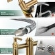 preview thumbnail 22 of 38, WOWOW Double Handle Bridge Kitchen Faucet with Advanced Spray