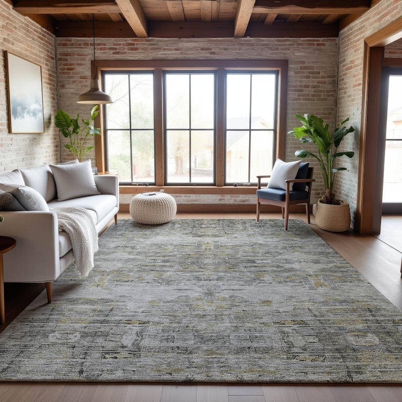 Premium Washable Super Soft Modern Glam Mayfield Rug - Gray - 3' x 5'