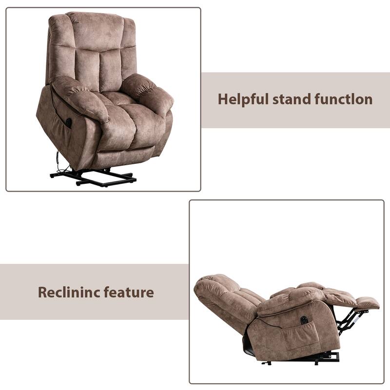Heavy Duty Power Lift Recliner Chair for Elderly with Overstuffed Design