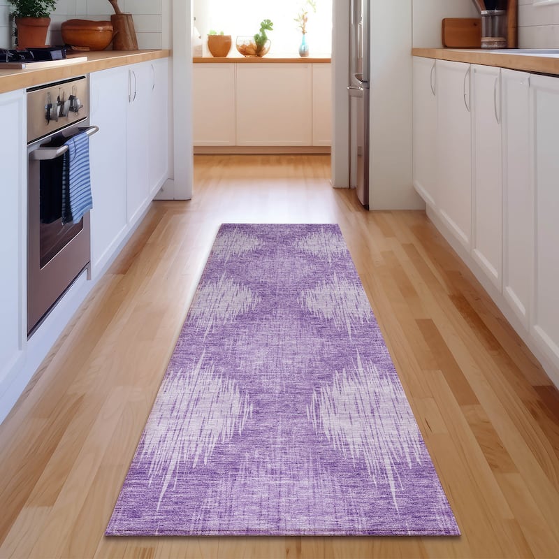 Premium Washable Super Soft Abstract Ombre Mayfield Rug - Plum - 2' 3" x 7' 6"