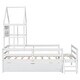 preview thumbnail 14 of 28, Kids Platform Bed House Bed Twin Size Wood Frame with House Roof Headboard, Safety Guardrail, Large Drawer, Star Pattern