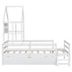 preview thumbnail 14 of 12, White Twin Size Solid Wood House Bed with Guardrail and Drawer