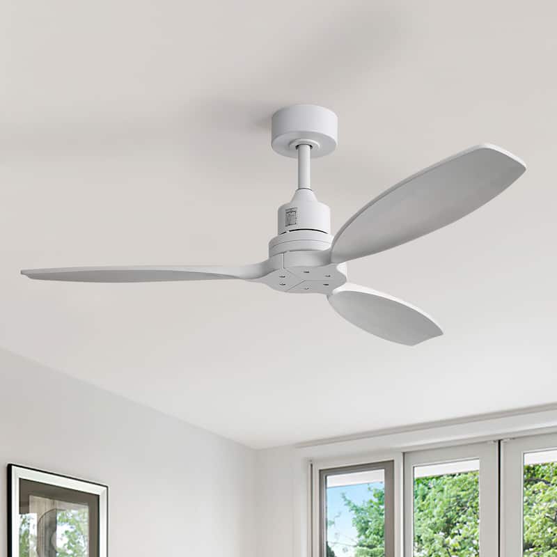 Sofucor 52-inch Solid Wood Ceiling Fan with LED Light,Remote Control Included,Reversible,Quiet and Powerful