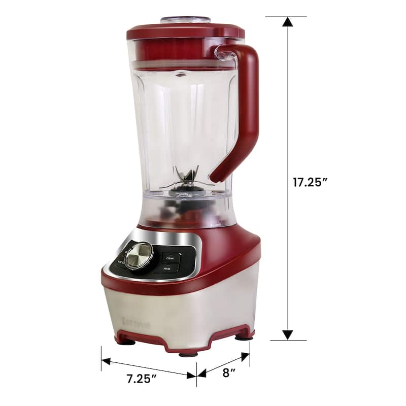 Kenmore 64 oz Stand Blender, 1200W, Smoothie, Ice Crush, Self-Clean Modes, Variable Speed, Red