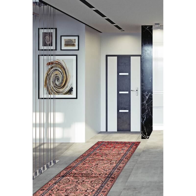 ECARPETGALLERY Hand-knotted Andelz Dark Copper Wool Rug - 3'7 x 9'8