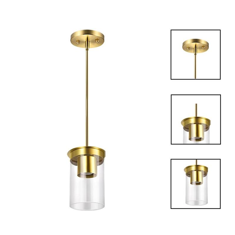 1 Pack bulb light brushed gold kitchen lighting glass pendant light