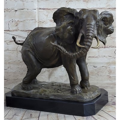 Mive Happy Indian Elephant Sign Of Good Luck And Fortune Bronze Sculpture