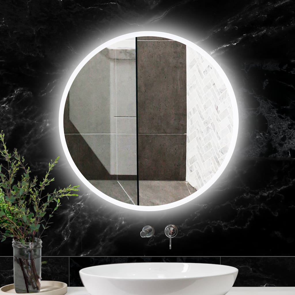Ledel Round Frameless Backlit LED Anti-fog Bathroom Vanity Mirror