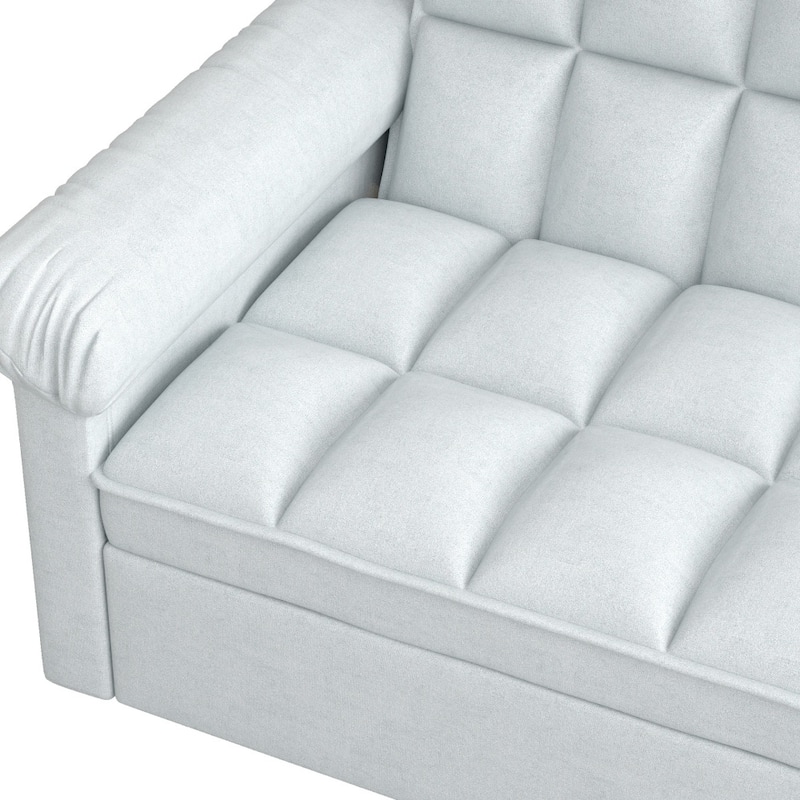 56" Convertible Loveseat Sofa Bed with Adjustable Backrest and Pull-out Bed