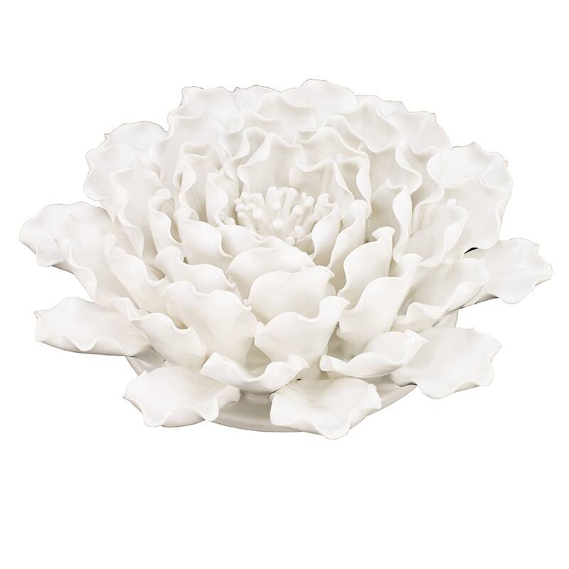 Modern Porcelain Flowers Sculpture Wall Decor Hanging Wall Decor, for Girls Room Hallway Farmhouse Home Decor