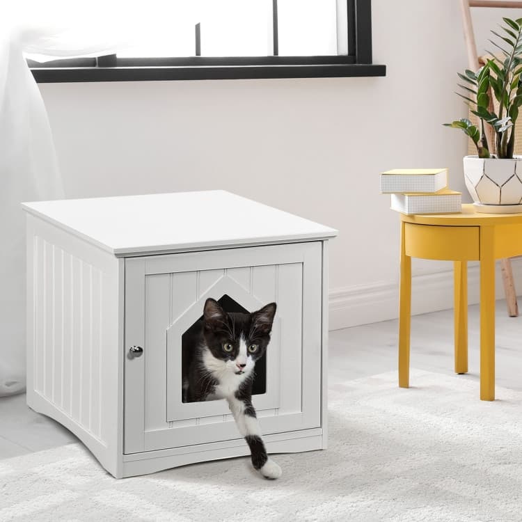 Stylish Cat House Nightstand with Magnetic Door for Easy Cleaning - 20" x 19.5" x 18.5" (L x W x H)