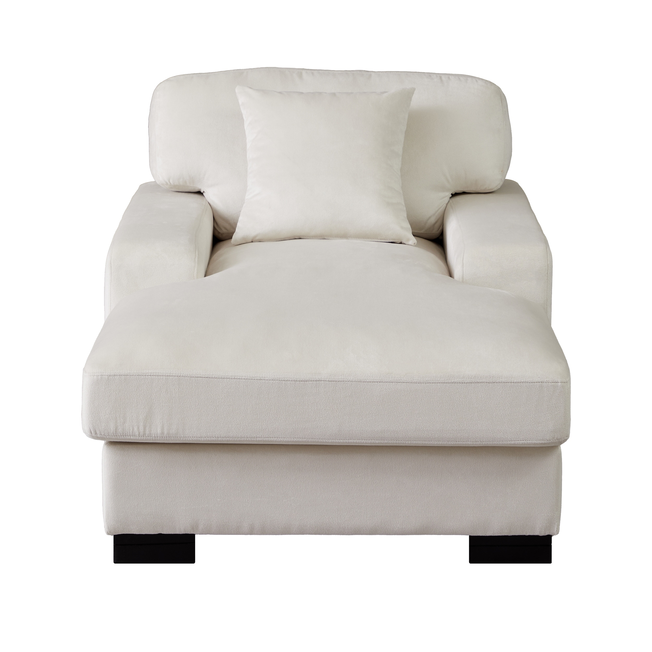 Velvet Oversized Chaise Lounger Comfort Sleeper Sofa with Pillow