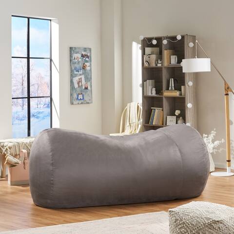 Anna Suede Bean Bag Chair, Gray