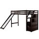 preview thumbnail 9 of 7, Twin Size Modern High Guardrail Loft Bed with 3-Storage and Slide