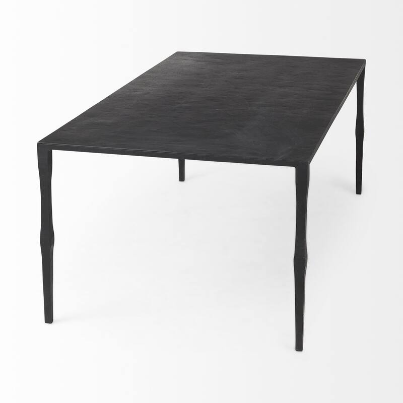 Minimal Black Iron Rectangular Coffee Table - 22" W x 42" D x 15.5" H