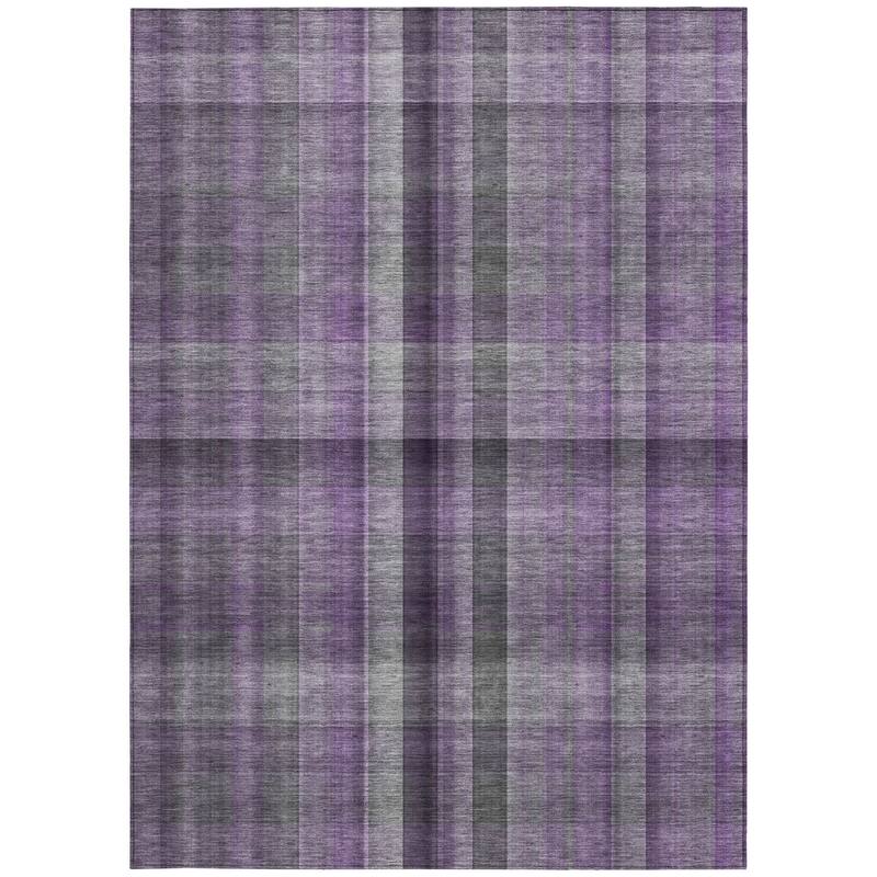 Rafi Plaid Weather Resistant Timeless Fusion Outdoor Rug