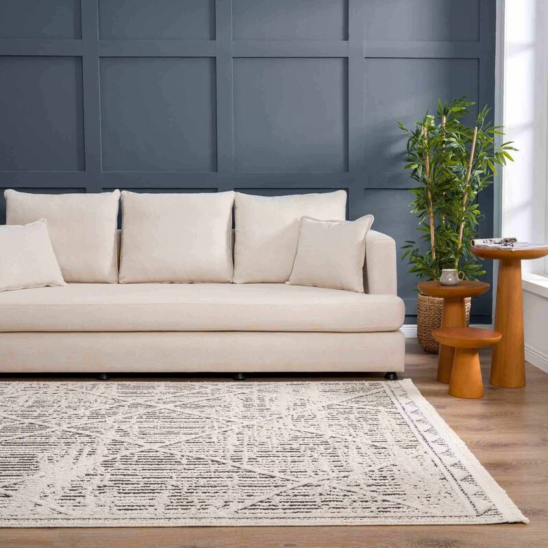 Hauteloom Munich Modern Farmhouse Bohemian Neutral Area Rug
