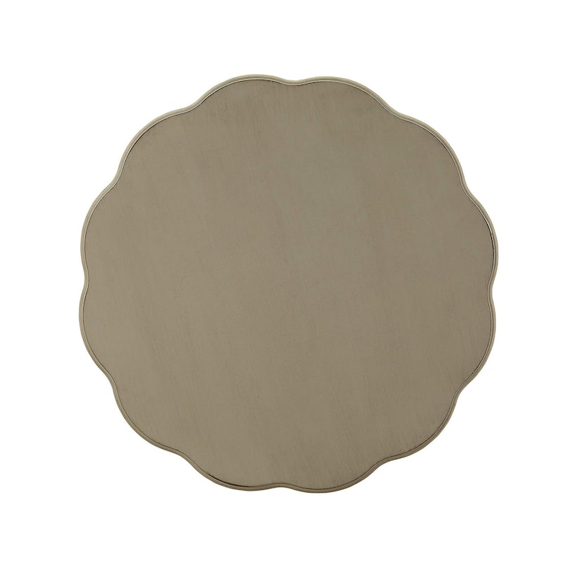24 in. Antique White Round Wood End Table, Sturdy Build End Side Table for Living Rooms