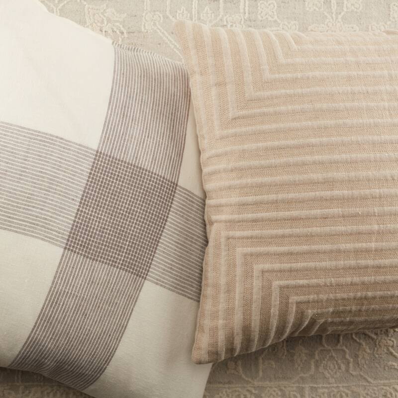 Neutra Light Taupe Geometric Throw Pillow