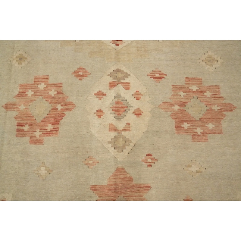 Hand Woven Oriental 100% Wool Carpet Southwestern Tribal Greys & Charcoal Kilim Area Rug - 13' 0'' X 10' 0''