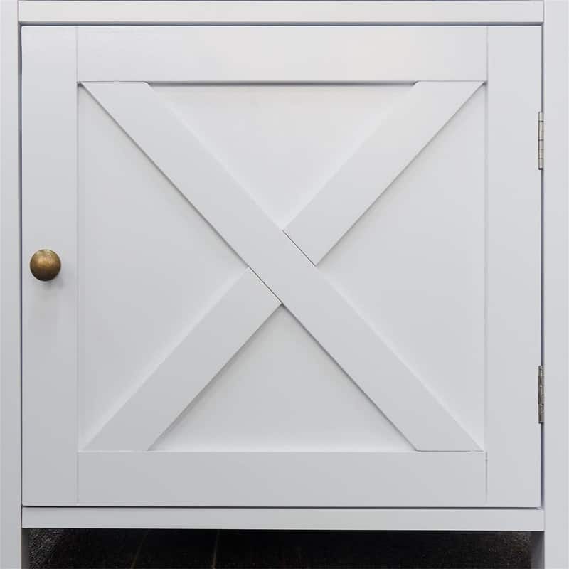 Table with Cabinet and Shelves - 18"D x 18"W x 24"H