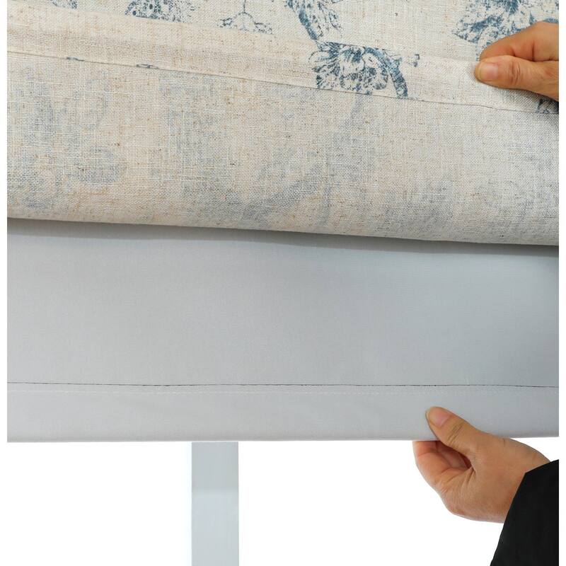 Peacock Print Linen Blend 100%Blackout Roman Shade