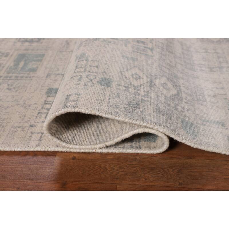 Abstract Oriental Area Rug Handmade Wool Carpet - 5'4"x 7'9"
