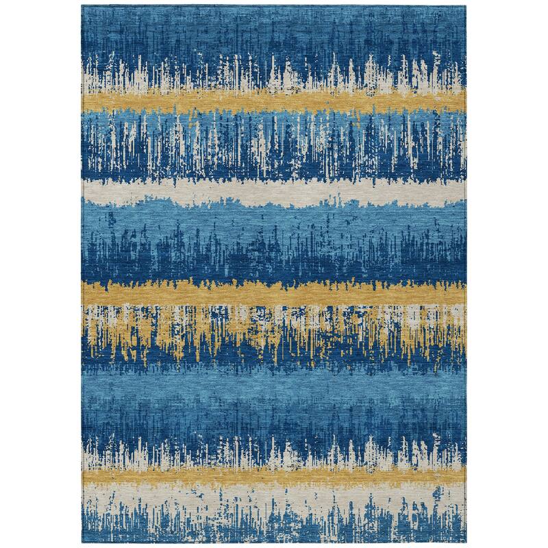 Machine Washable Indoor/ Outdoor Abstract Ombre Chantille Rug