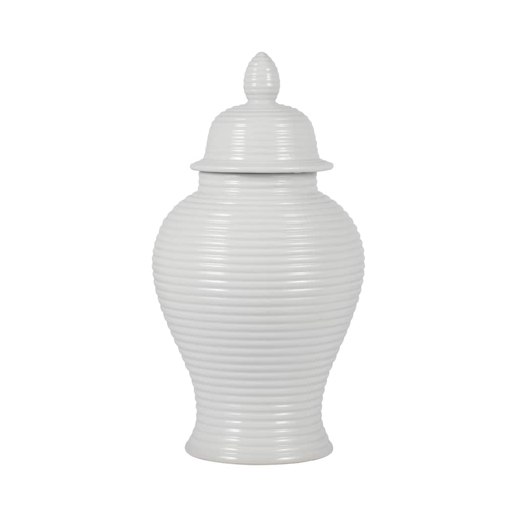 Sagebrook Home Ceramic Temple Jar - 9" x 9" x 18"