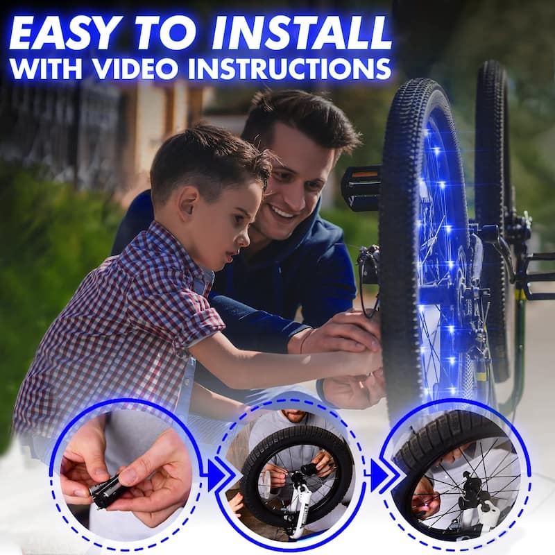 Activ Life LED Bike Wheel Lights (1 Tire, Red), Brighter & Visible for Safety & Style, Batteries Included