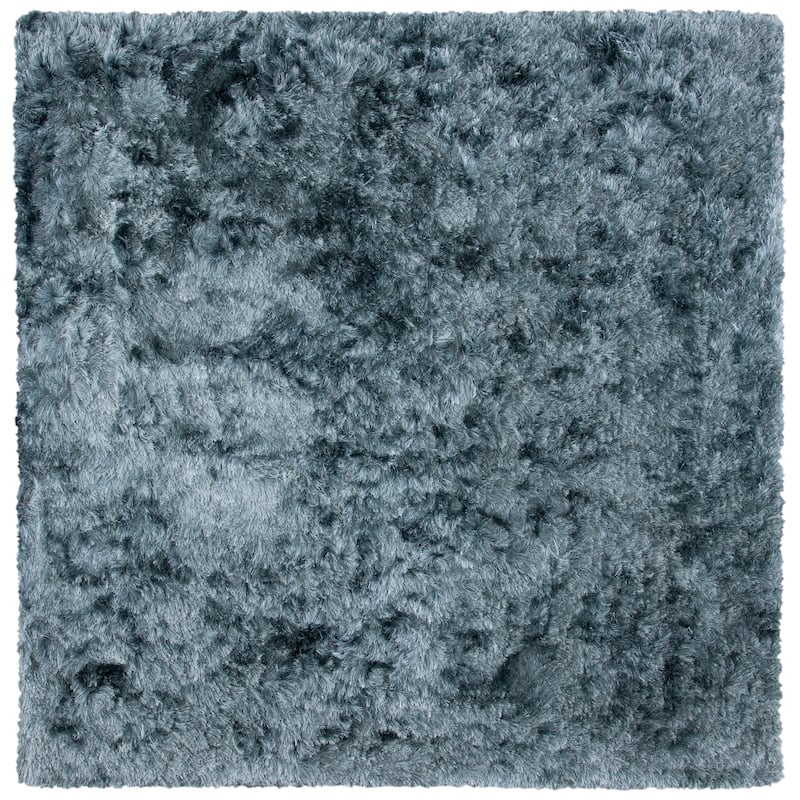 SAFAVIEH Handmade Ocean Shag Lyse Glam 2.5-inch Thick Rug - 6' Square - Slate
