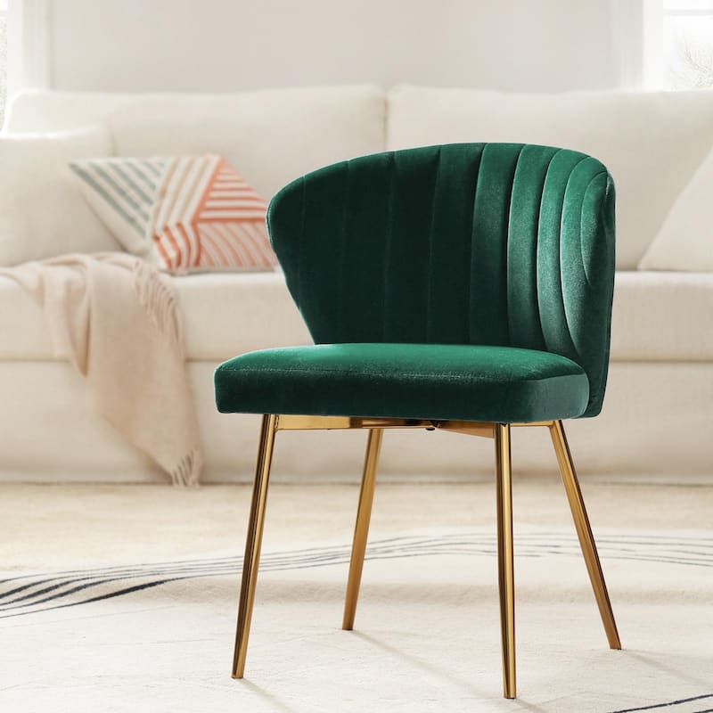 Aruna Accent Chair with Metal Legs 20''W X 19.5 ''D X 29''H by HULALA HOME