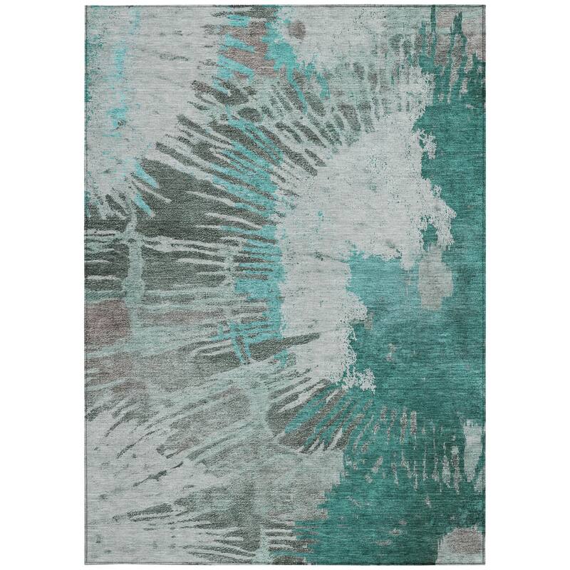 HomeRoots Abstract Transitional Rectangle Outdoor Rug