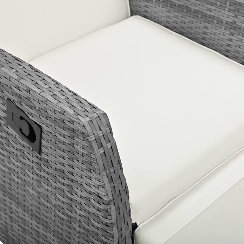 3 Pieces Outdoor Rattan Adjustable Seati Combination With Coffee Table