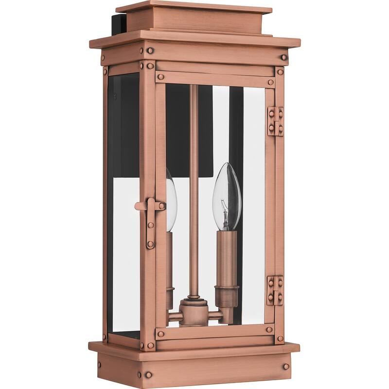 Aged Copper Two Light Outdoor Wall Mount from the Noelle Collection - Aged Copper