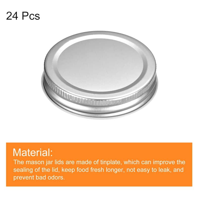Mason Jar Lids, 24 Pcs - Tinplate Canning Lids Leak Proof