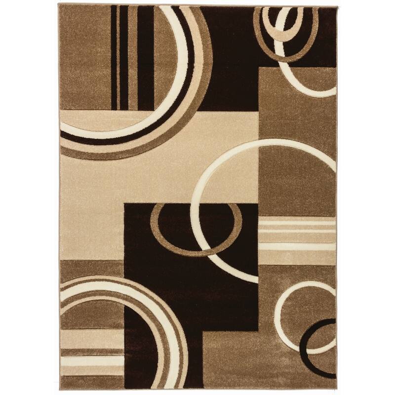 Well Woven Modern Geometric Arcs Shapes Area Rug - 3'11" x 5'3" - Ivory - Rectangle