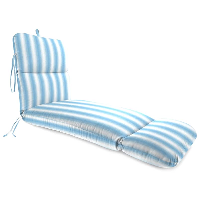 74" x 22" Outdoor Chaise Lounge Cushion with Ties and Loop - 74'' L x 22'' W x 5'' H - Bliss Blue Ombre Stripe