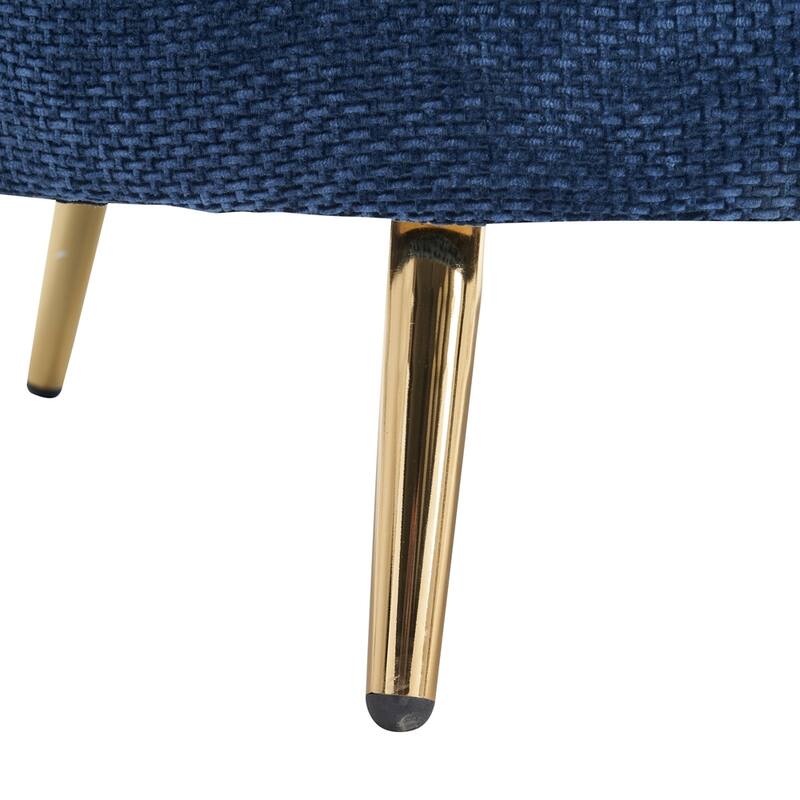 Upholstered Couch with Golden Metal Legs