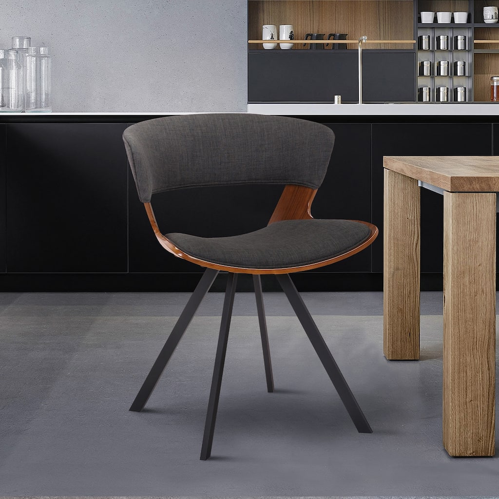 Ulric Wood and Metal Modern Dining Room Accent Chair