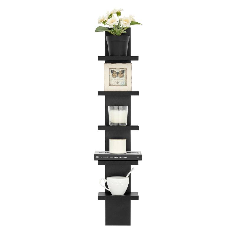 Danya B. 5-Tier Utility Column 5.5" x 6" x 30" Ladder Wall Shelves