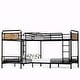 preview thumbnail 10 of 12, Quad Bunk Bed for 4 Kids, Heavy Duty Metal Twin Bunk Bed Frame, Detachable Triple Bunk Bed