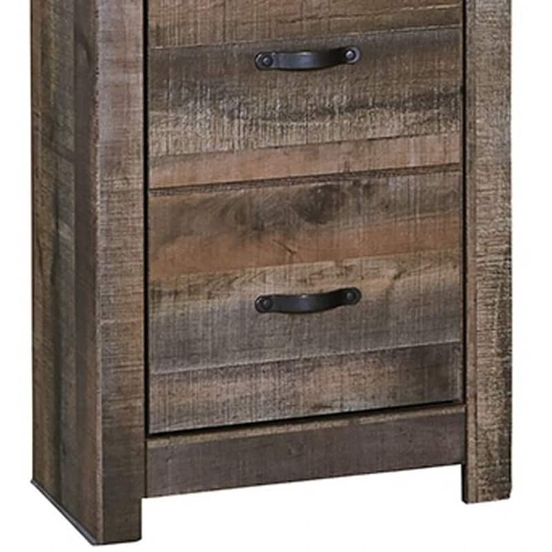 Tall Wooden Pier with 1 Door Cabinet and 2 Adjustable Glass Shelves, Brown
