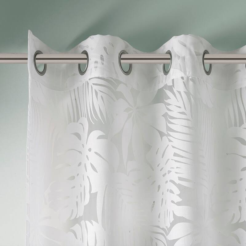 Palm Leaf Burnout Window Sheer(1 Sheer Curtain)