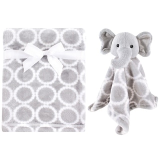Hudson Baby Infant Plush Blanket with Security Blanket, Neutral Elephants, One Size - Neutral Elephant - One Size