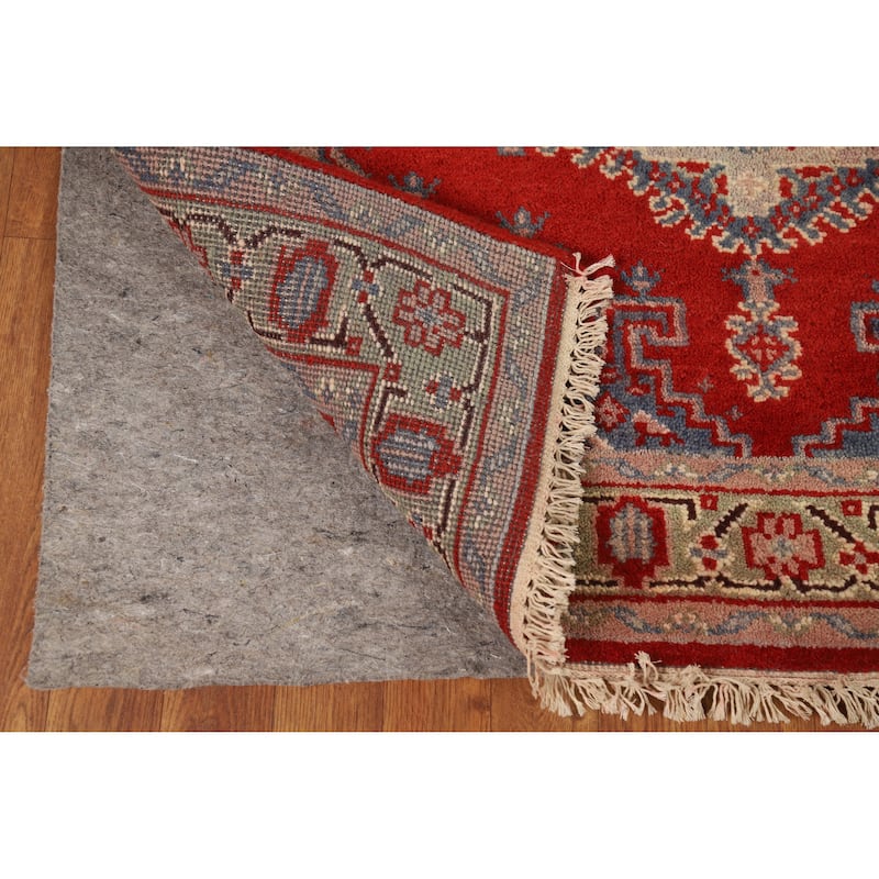 Red Geometric Viss Oriental Rug Hand-Knotted Wool Carpet - 3'11" x 6'1"