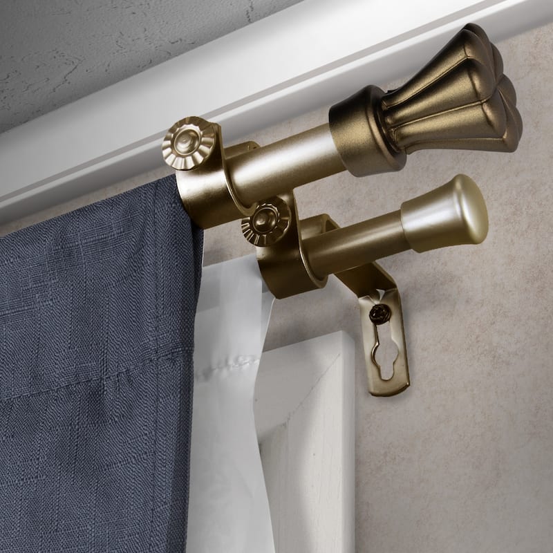 InStyleDesign Drais Double Curtain Rod 5/8-inch dia. - 48 to 84 inches - Antique Gold