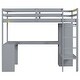 preview thumbnail 6 of 20, Twin Size Loft Bed with L-shaped Desk, Wardrobe, and Storage Shelves, Sturdy Wood Frame, Ample Storage, Safety Guardrails, Grey